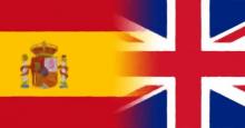 Uk and Spain Fused Flags